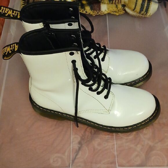 Dr. Martens White Leather Boots - Picture 3 of 6